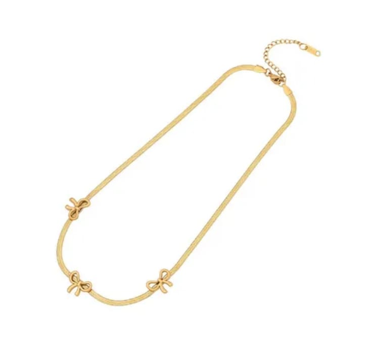 bijoux collier en acier inoxydable et oreilles avec plaqué or