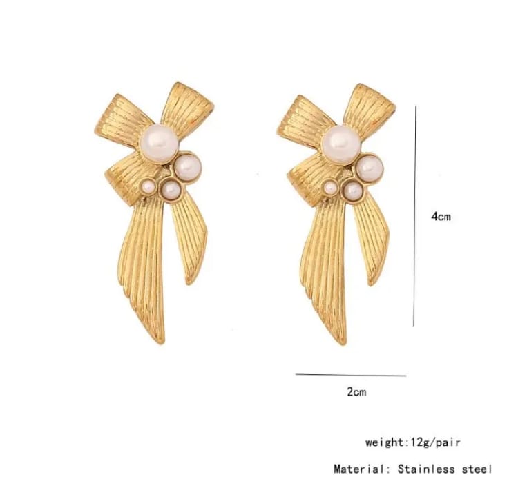 bijoux collier en acier inoxydable et oreilles avec plaqué or