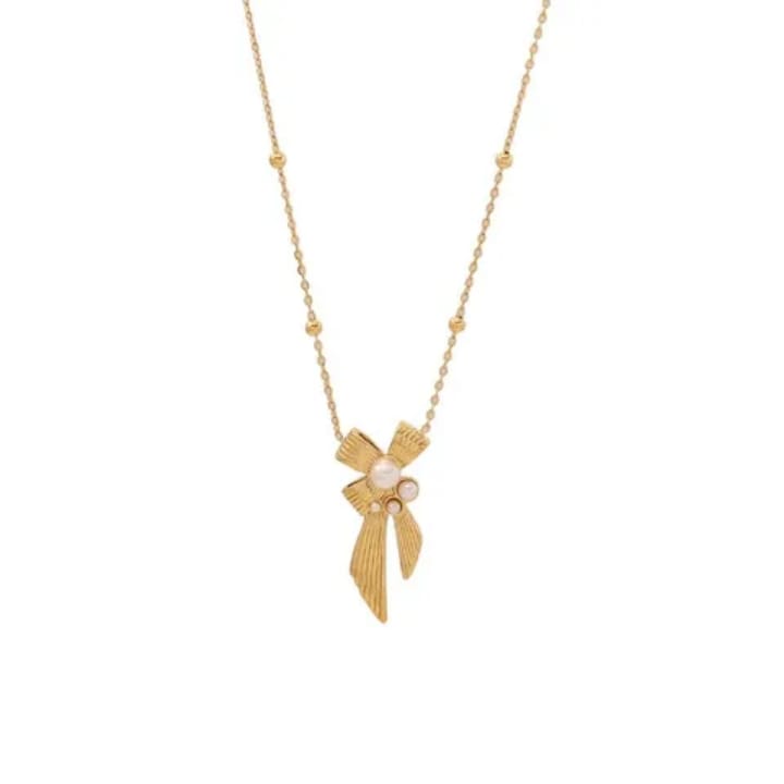 bijoux collier en acier inoxydable et oreilles avec plaqué or