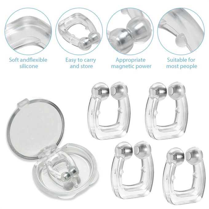 Anti - Ronflement Set De 4 Pièces Silicone Magnétique Nasal Clip Anti - Ronflement Solution Hommes Femmes Anti - Ronflement