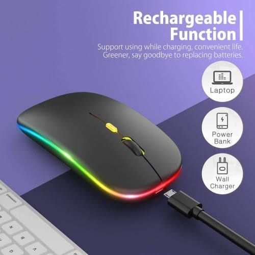 SOURIS SANS FIL YOLANDAR W10 PLAT RGB WIRELESS & BLUETOOTH RECHARGABLE