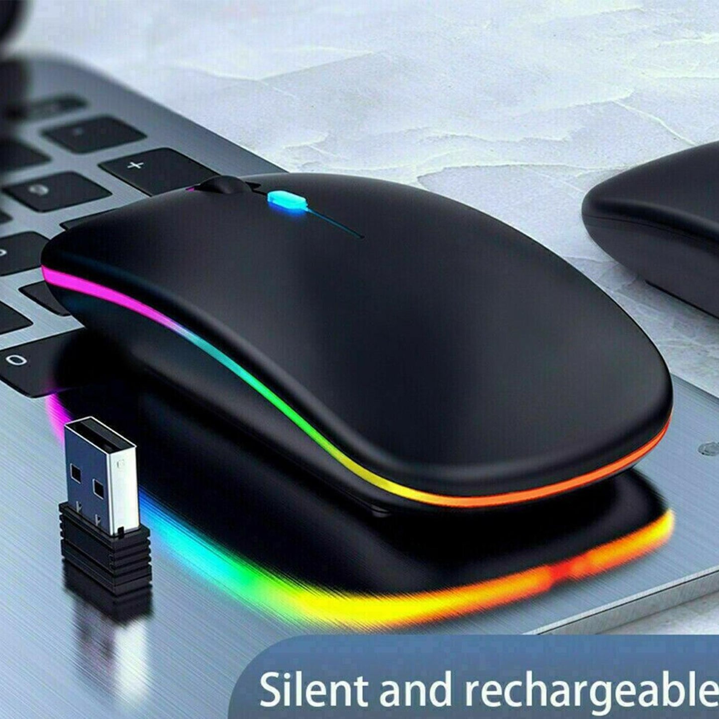 SOURIS SANS FIL YOLANDAR W10 PLAT RGB WIRELESS & BLUETOOTH RECHARGABLE