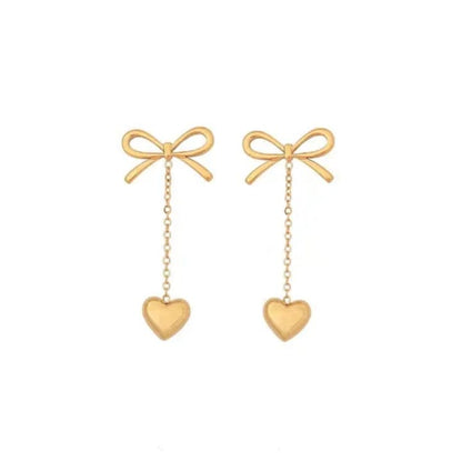 bijoux collier en acier inoxydable et oreilles avec plaqué or