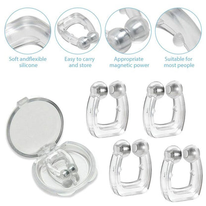 Anti - Ronflement Set De 4 Pièces Silicone Magnétique Nasal Clip Anti - Ronflement Solution Hommes Femmes Anti - Ronflement