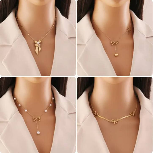 bijoux collier en acier inoxydable et oreilles avec plaqué or