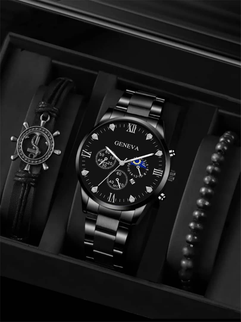 Puissance & Élégance – La Montre-bracelet en cuir, acier pour homme Qui Fait la Différence"