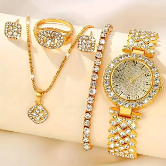 Éclat Élégant" – Ensemble Montre Bijou Qui Révèle Votre Brillance