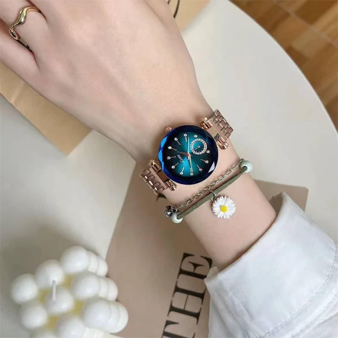 Montre Élégance Cristal – Le Bijou du Temps pour Femme Moderne