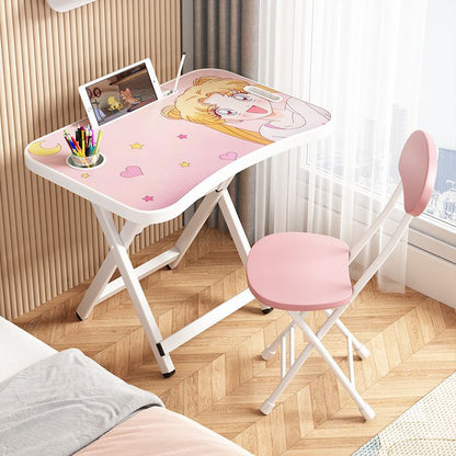 Table d'apprentissage pour enfants pliante maison table d'écriture chaise maternelle petite table dessin animé simple chaise ensemble