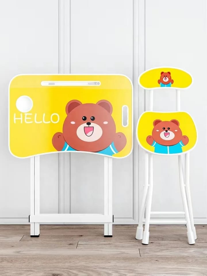 Table d'apprentissage pour enfants pliante maison table d'écriture chaise maternelle petite table dessin animé simple chaise ensemble